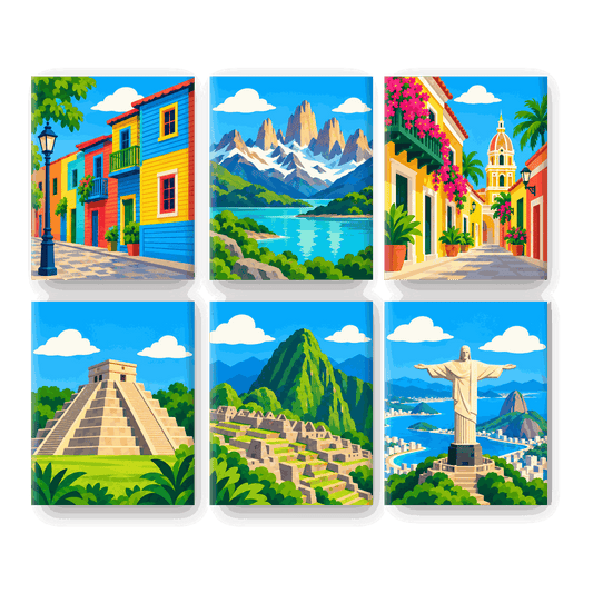 6 Mini Paintings - Wonders of Latin America Set