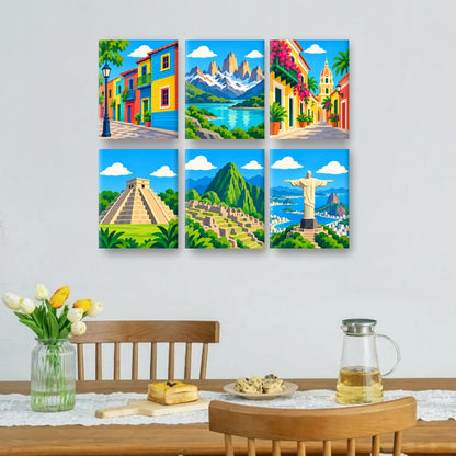 6 Mini Paintings - Wonders of Latin America Set