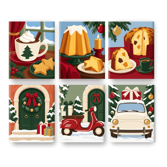 6 minicuadros - Chocolate caliente navideño