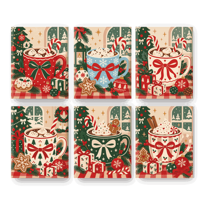 6 Mini Quadri - Set Tazza di Natale Accogliente