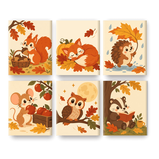6 minicuadros - Ardilla de otoño