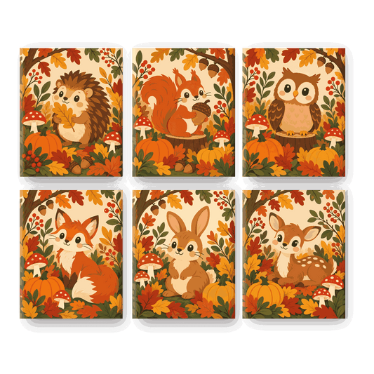 6 minicuadros - Erizo de otoño