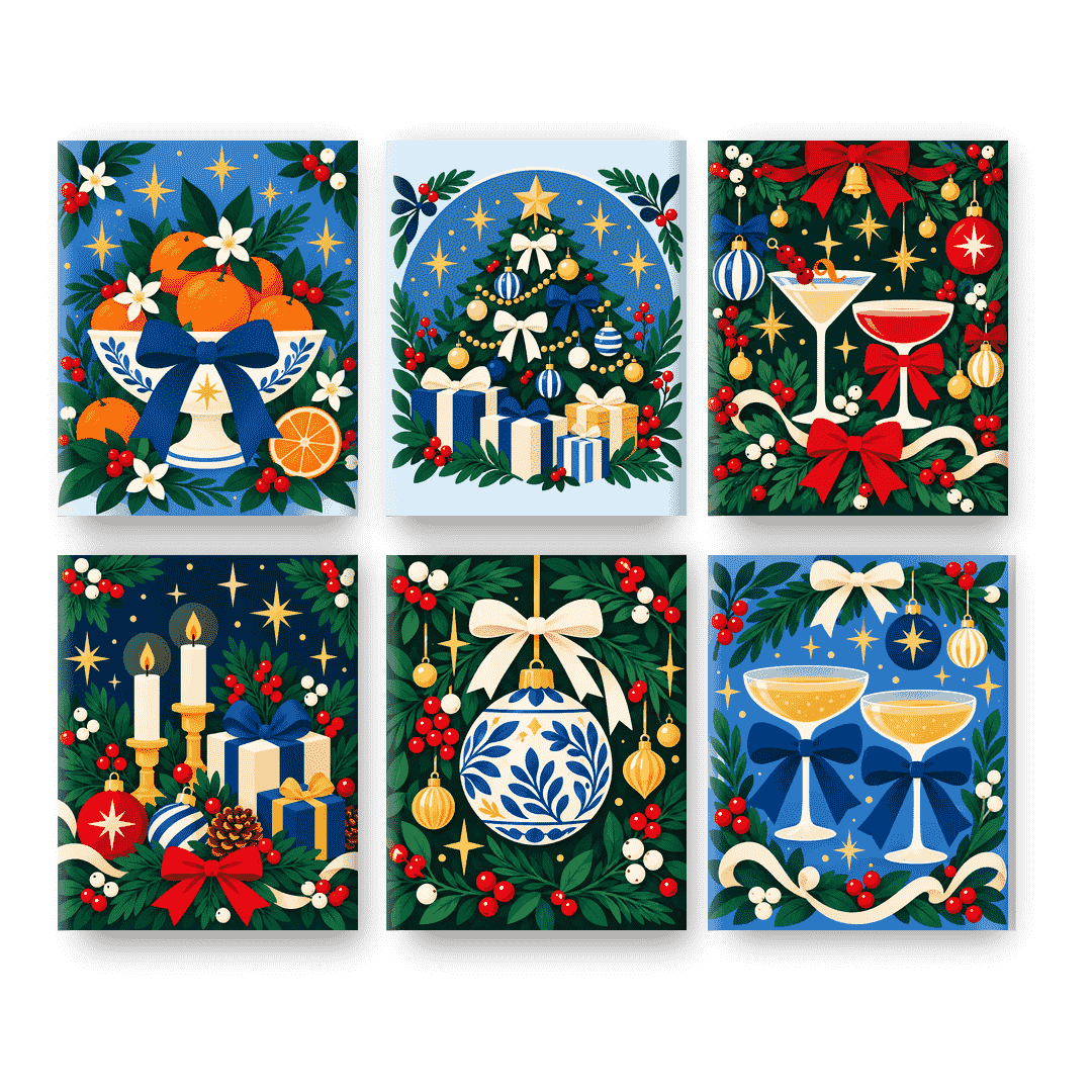 6 Mini Quadri - Set Ciotola di Arance di San Nicola