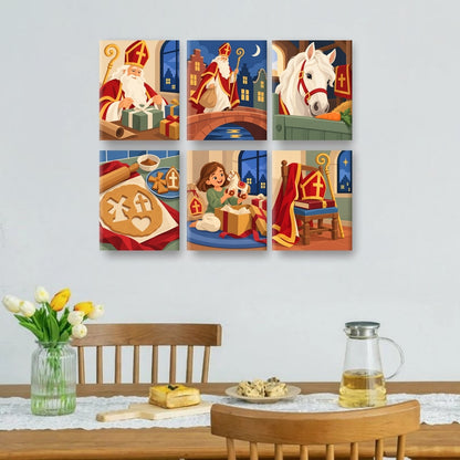 6 Mini Quadri - Set San Nicola Impacchetta i Regali