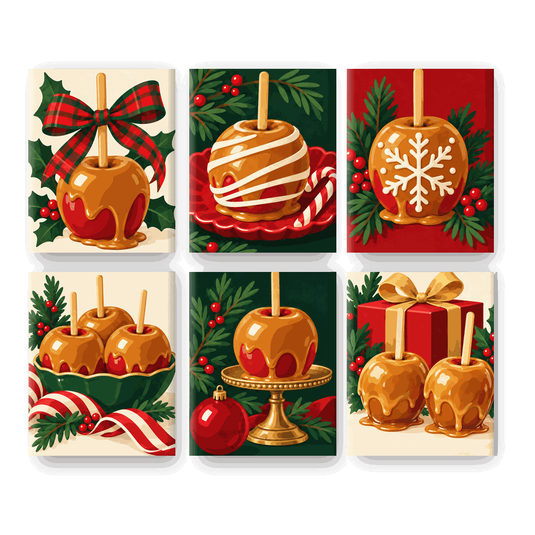 6 Mini Quadri - Set Natale al Caramello