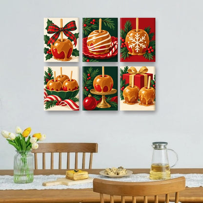 6 Mini Quadri - Set Natale al Caramello