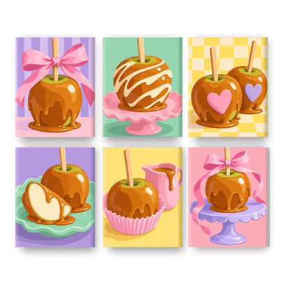 6 minicuadros - Dulces de caramelo
