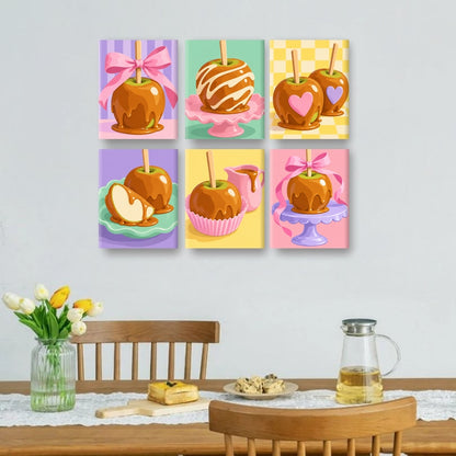 6 minicuadros - Dulces de caramelo