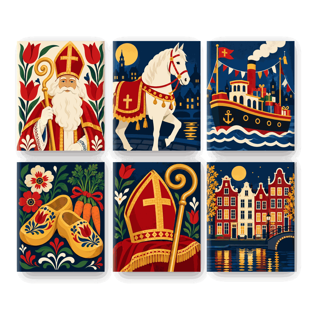 6 Mini Paintings - Dutch Folk Celebrations Set