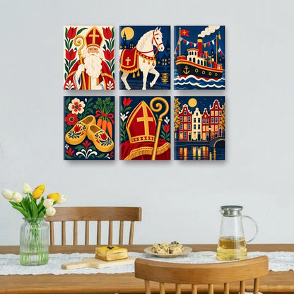 6 Mini Paintings - Dutch Folk Celebrations Set