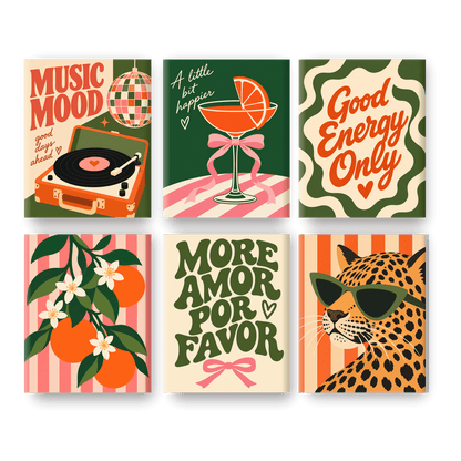 6 Mini Paintings - Music Mood Set