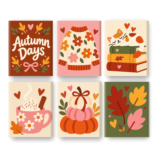 6 Mini Paintings - Autumn Days Set