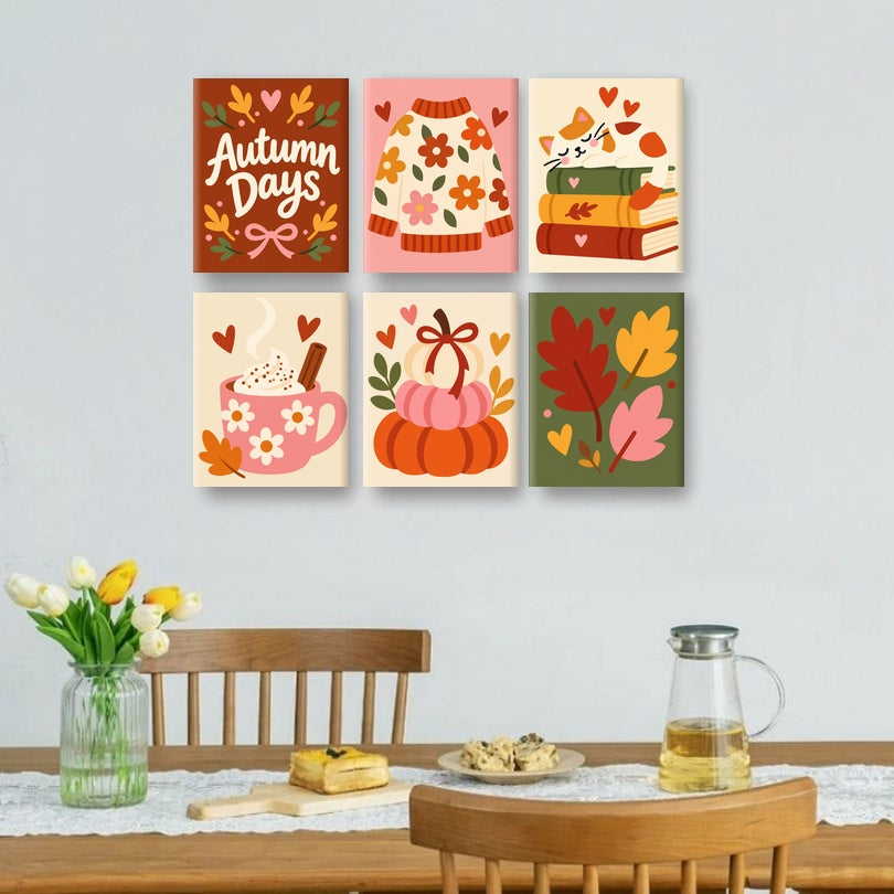 6 Mini Paintings - Autumn Days Set