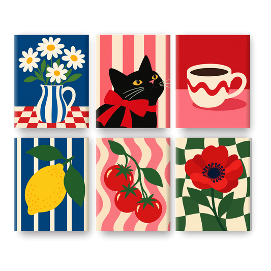 6 Mini Paintings - Daisy Pitcher Set
