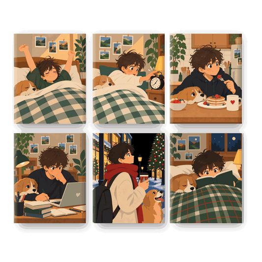 6 Mini Paintings - Morning Stretch Set