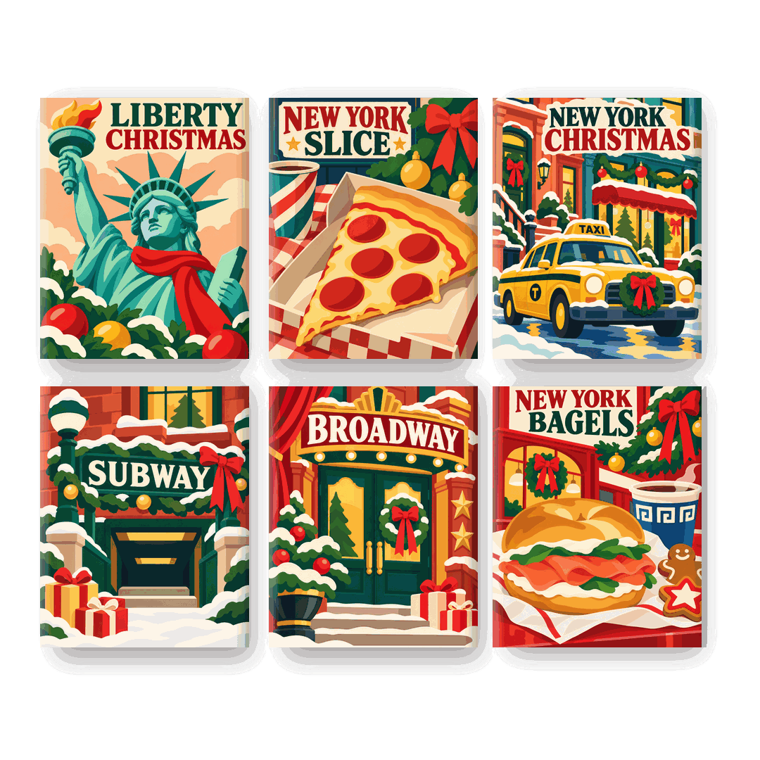 6 Mini Paintings - Liberty Christmas Set