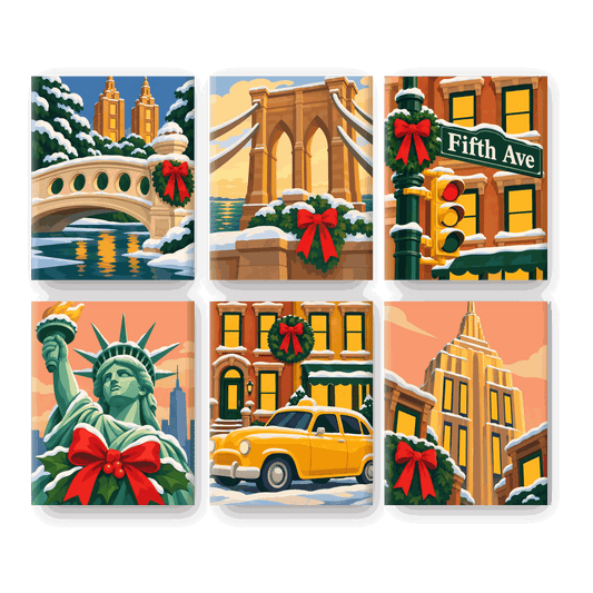 6 Mini Paintings - Central Park Bridge Set
