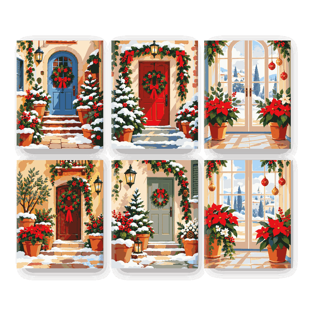 6 Mini Paintings - Autumn Doorway Dreams Set