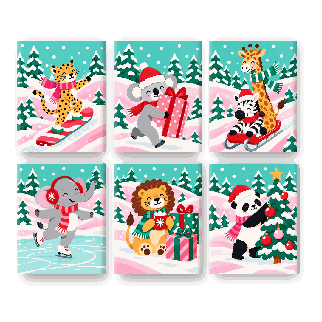 6 Mini Paintings - Christmas Candy Slopes Set