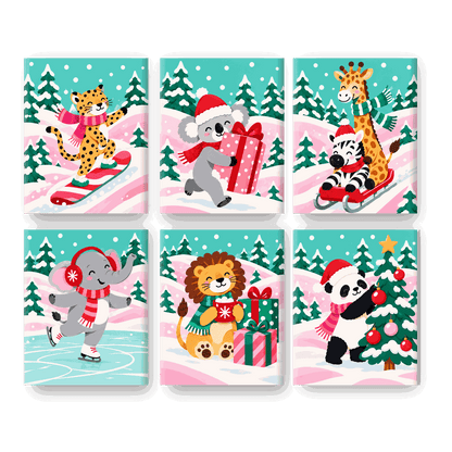 6 Mini Paintings - Christmas Candy Slopes Set