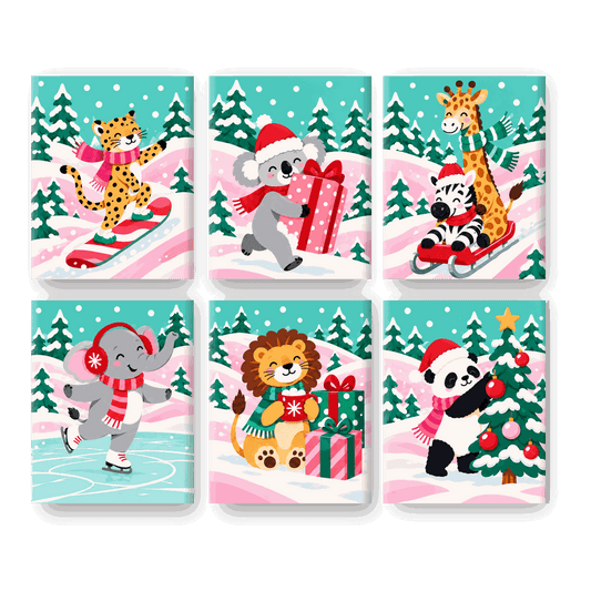 6 Mini Paintings - Christmas Candy Slopes Set