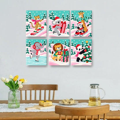 6 Mini Paintings - Christmas Candy Slopes Set