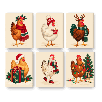 6 Mini Paintings - Christmas Coop Set