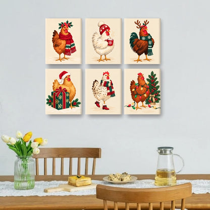 6 Mini Paintings - Christmas Coop Set