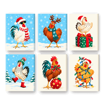 6 Mini Paintings - Cluckin_ Mischief Set