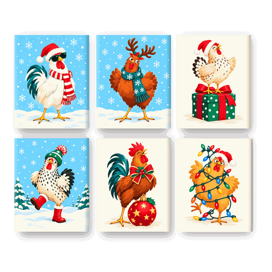 6 Mini Paintings - Cluckin_ Mischief Set