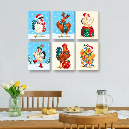 6 Mini Paintings - Cluckin_ Mischief Set