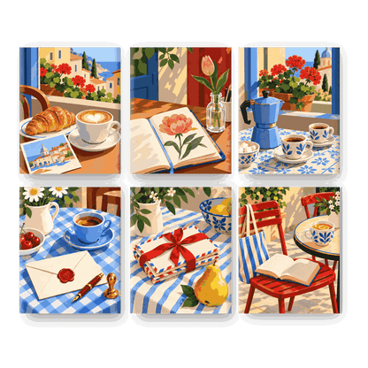 6 Mini Paintings - Espresso in Bloom Set