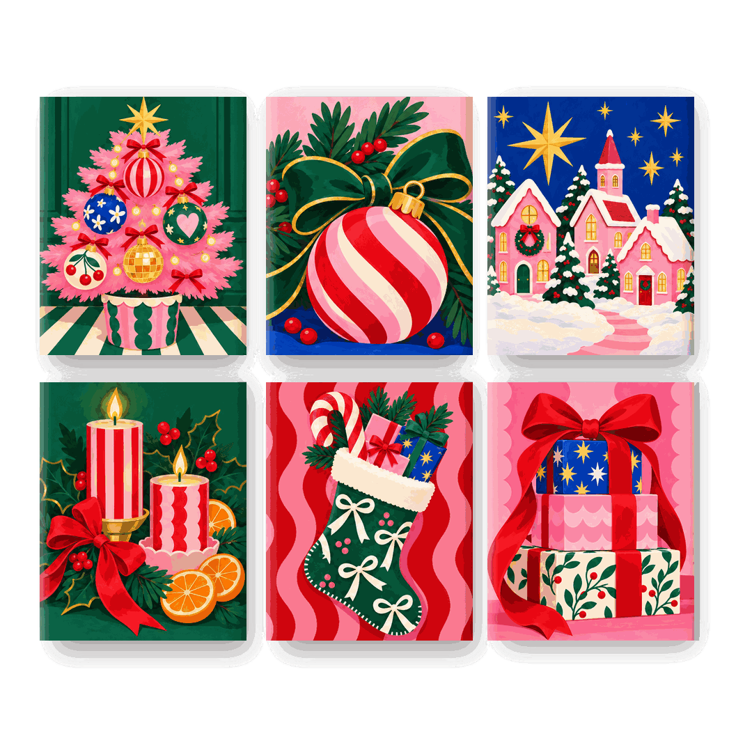 6 Mini Paintings - Sugarplum Christmas Cheer Set