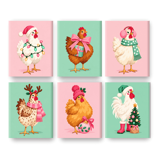 6 Mini Paintings - The Merry Henhouse Set
