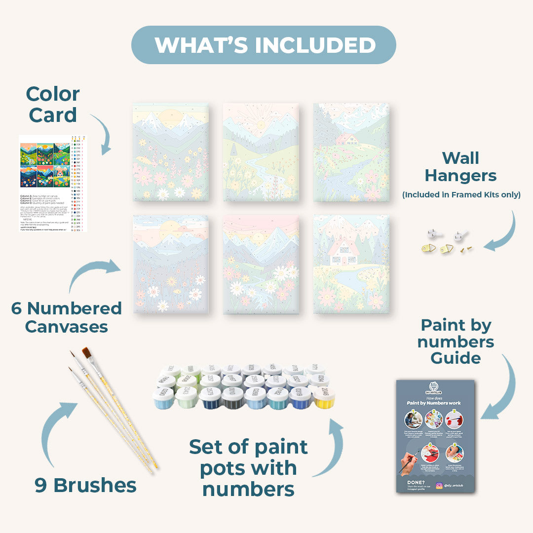 6 Mini Paintings - Colorful Landscapes Set