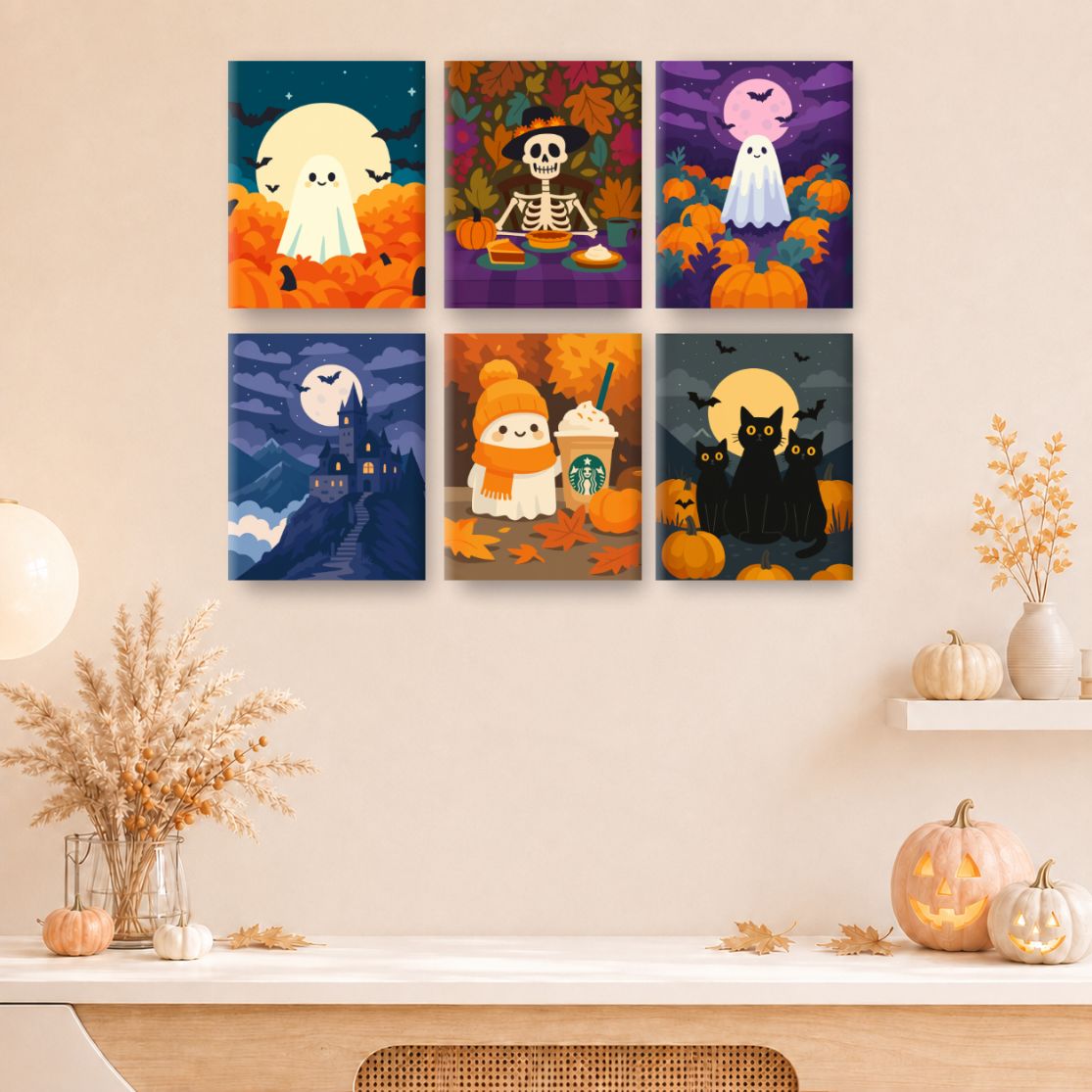 12 Mini Paintings | Halloween Vibes Bundle