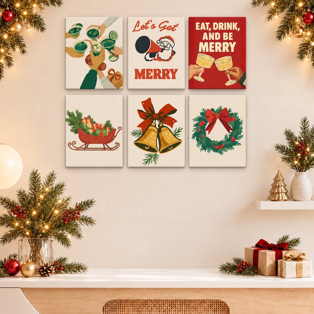 12 mini-peintures | Lot Noël festif