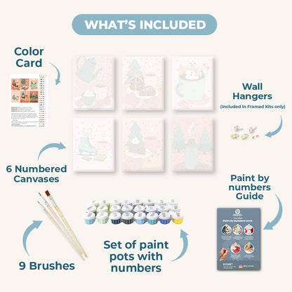 6 Mini Paintings - Cozy Winter Set