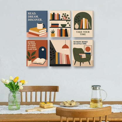 6 Mini Paintings - Books Set