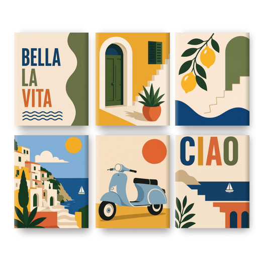 6 Mini Paintings - Bella La Vita Set- Paint by Numbers