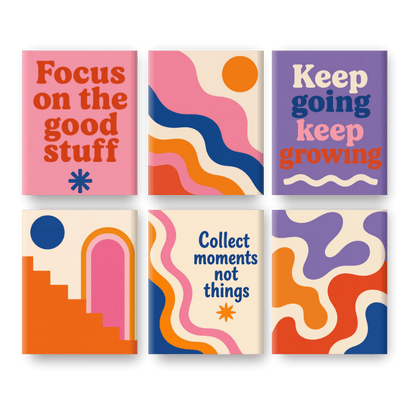 6 Mini Paintings - Groovy Good Vibes Set- Paint by Numbers