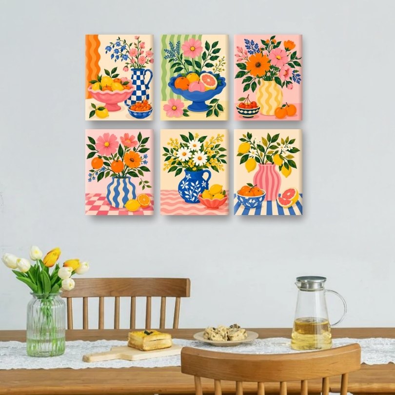 6 Mini Paintings - Citrus Blossom Set