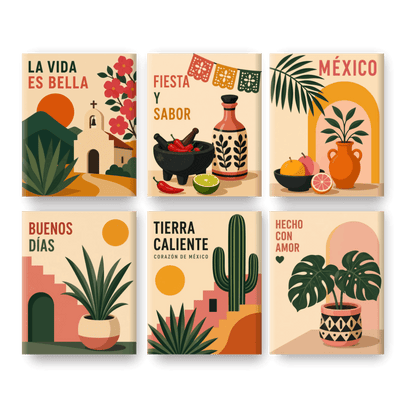 6 Mini Paintings - Tierra Caliente Set- Paint by Numbers
