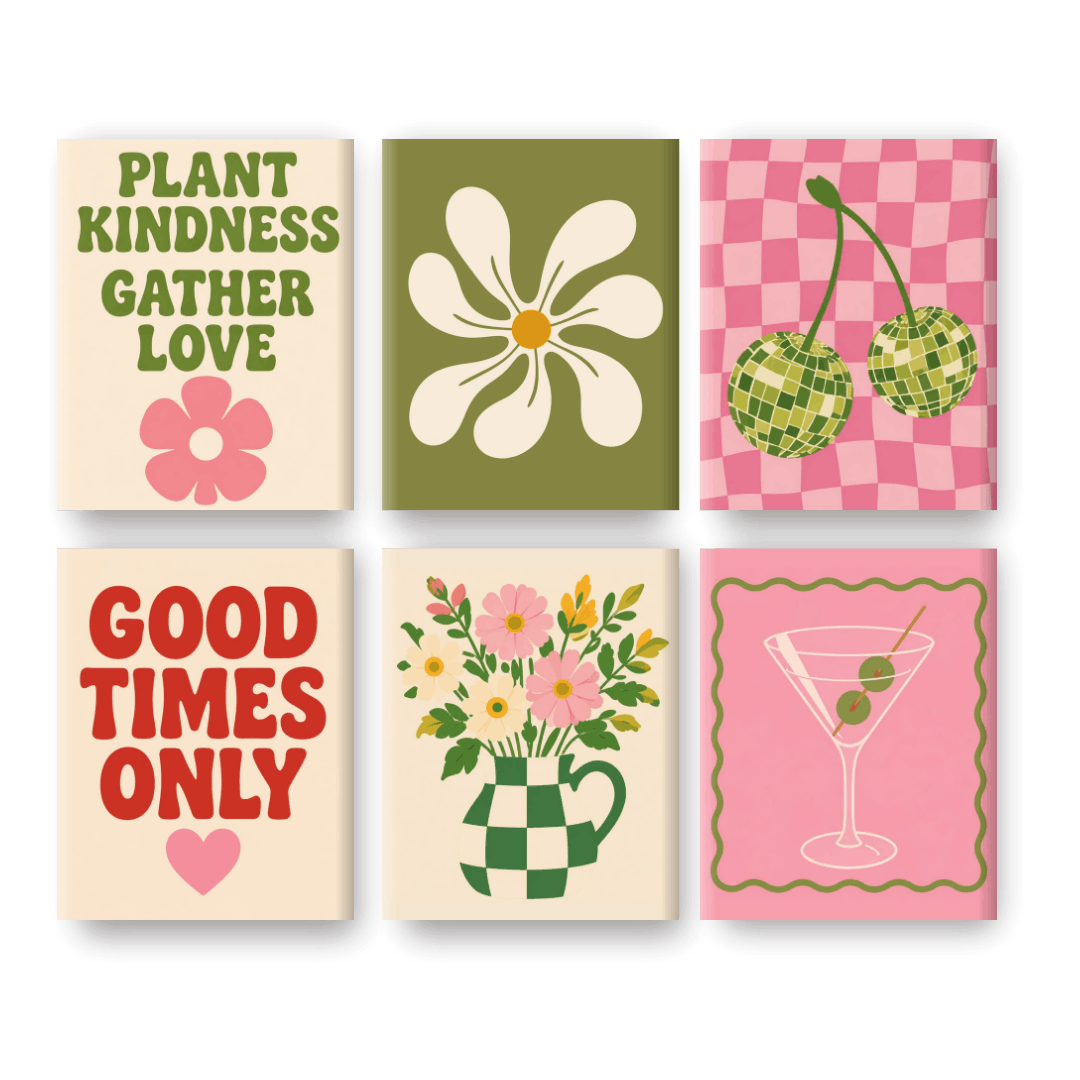 6 Mini Paintings - Fresh Bouquet Set- Paint by Numbers