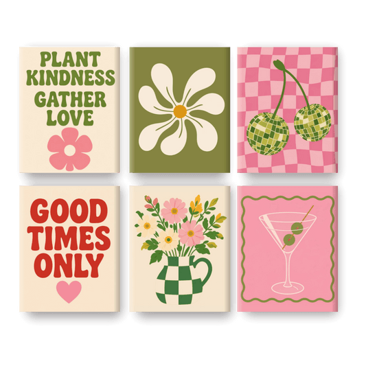 6 Mini Paintings - Fresh Bouquet Set- Paint by Numbers