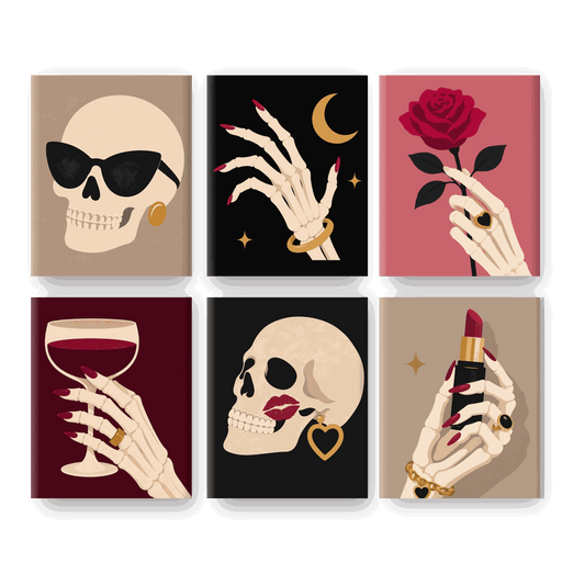 6 Mini Paintings - Gothic Glam Set- Paint by Numbers