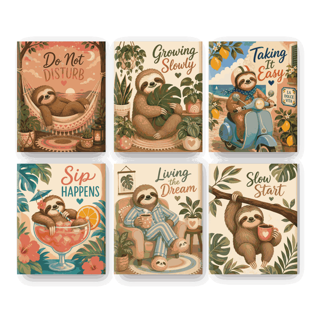 6 Mini-tableaux - Set Ne Pas Déranger - Peinture par numéros