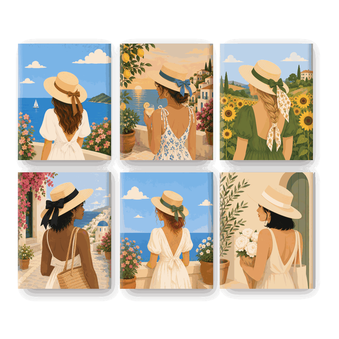 6 Mini Paintings - Coastal Dream Set- Paint by Numbers