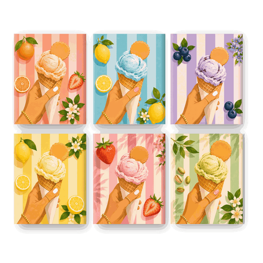 6 Mini-tableaux - Ensemble Gelato- Peinture par numéros