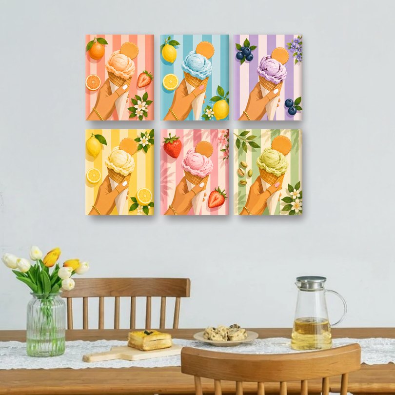6 Mini Paintings - Gelato Set